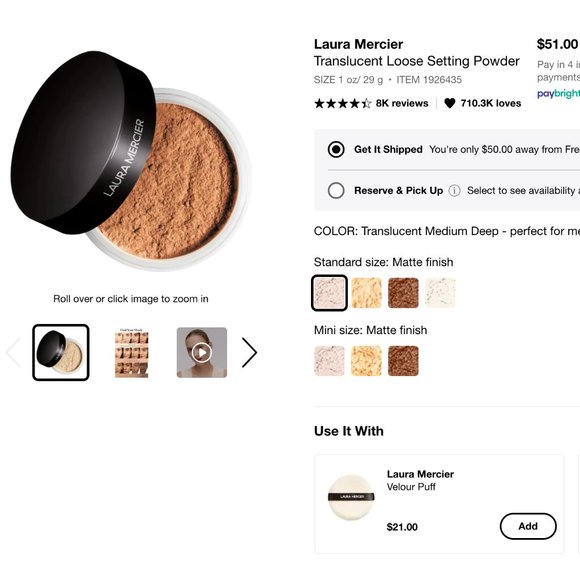 Laura Mercier Loose Setting Powder Medium Deep - Picture 4 of 4